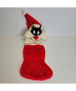 Vintage MITHY Stuffed Plush Santa SYLVESTER Cat Christmas Stocking Warne... - $45.53