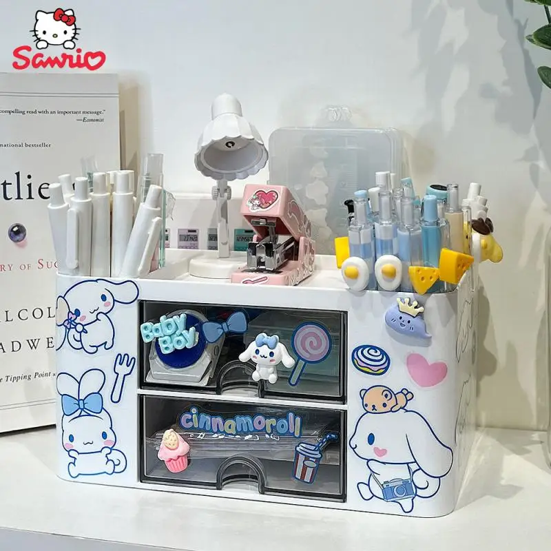 Sanrio Hello Kitty Cinnamoroll Kuromi Storage Box Desktop Multifunction Cosmetic - £19.79 GBP+