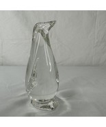 Vintage Clear Glass Penguin Bird Figurine Art Hand Blown Paperweight 6” ... - £27.32 GBP