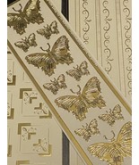 Scrapbook Beautiful THREE Ivory Gold FOIL Stickers Borders Corners Butte... - £7.07 GBP