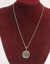 Abalone Shell Pendant Necklace Great Colors 16 Inch Chain - $6.79