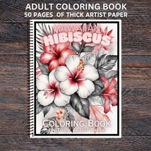 Hawaiian Hibiscus - Spiral Bound Adult Coloring Book - Thick Artist Paper - £25.57 GBP