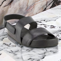 NIB Eileen Fisher Curve Sandals 7 1/2 Tumbled Leather 7.5 Sporty Double Band NIB - £97.18 GBP
