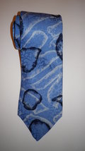 Yates &amp; Co London,blue / black silk screen tie, handmade in England , fr... - $49.50