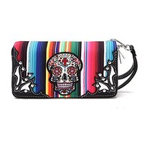George Jimmy Womens [Rainbow Skull] PU Leather Wallet Satchel Bag Black - £15.86 GBP