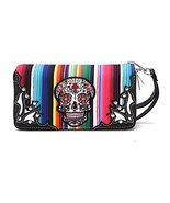 George Jimmy Womens [Rainbow Skull] PU Leather Wallet Satchel Bag Black - £15.73 GBP