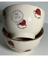 SANTA HAT 6&quot; Large Soup/Salad Bowls Ceramic Made in Portugal 24oz - Set ... - $440.09 MXN