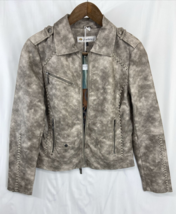 Montana Co Women&#39;s Size Small Full Zip Faux Leather Jacket Gray Oak Brid... - $61.74