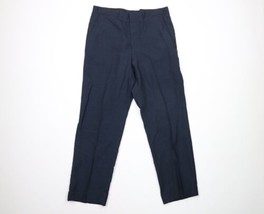 Vtg 60s Streetwear Mens 32x29 Lightweight Cuffed Wool Pants Trousers Blue USA - £62.24 GBP