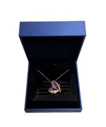 Forever Love Heart Birthstone Necklace Purple CZ Rose Gold Plated Gift B... - $360.12 MXN