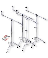 Cymbal Boom Stands (4 PACK) by GRIFFIN - Chrome Drum Kit Hardware Set wi... - $216.31 CAD