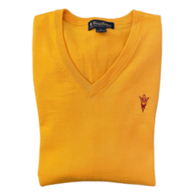 Brooks Brothers Sweater Men Lg Merino Wool Gold V-neck ASU AZ State READ - £21.60 GBP