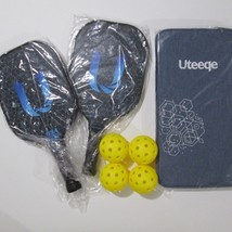 Uteeqe Pickleball Paddle Set 2 Graphite Surface Paddles With Box USAPA Approved - £55.17 GBP