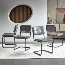 Modern Simple Style Dining Chair PU Set of 4 - Light Grey - £266.12 GBP