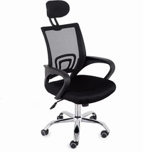 Comfortable Mesh Office Chair With Mid Back And Chrome Base,, 40.91&quot;, Bl... - £50.42 GBP