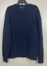 Tommy Hilfiger Navy Blue Waffle Knit Cotton Jumper Sweater Men&#39;s Medium XXL - £14.89 GBP