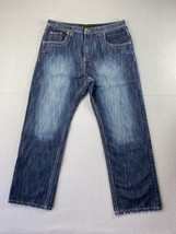 Brooklyn Xpress Jeans 39x31 Blue Denim Baggy Skater Loose Distressed Tag... - $39.47