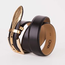 The Arda Black & Gold Leather Belt image 4