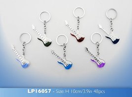 Guitar Metal Keyring - Turquoise with crystal detail by Leonardo - £5.10 GBP
