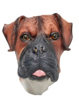 Halloween Boxer Dog Mask Fancy Dress Canine Animal Latex Full Head Brown Pet - £14.96 GBP