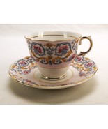 Colclough Footed Cup and Saucer, Floral Pattern, Fine Bone China, Scallo... - $33.42 CAD