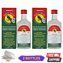2 X Bosisto&#39;s Parrot Brand 56ml Oil Of Eucalyptus for Cold, Wind, Sprains - $41.90