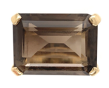 14k Gold Mid Century Modern Genuine Natural Smoky Quartz Ring Size 4.5 (... - $792.00
