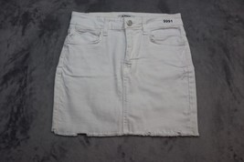 O2 Denim Skirt Womens Small White Mini Short Lightweight Casual Fringe Hem - £12.38 GBP