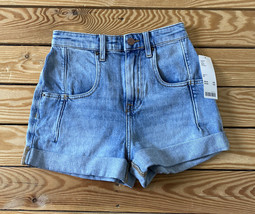 BDG NWT $59 women’s roll cuff denim shorts Size 24 blue H10 - £20.36 GBP