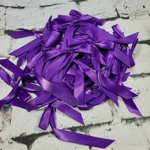Crafting Bows Purple Satin Ribbon Bows Large Lot Sewing Scrapbooking Emb... - £7.77 GBP