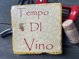 &quot;Tempo Di Vino&quot; tile coaster - $6.00