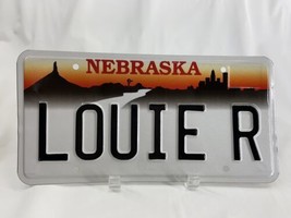 LOUIE R Vintage Vanity License Plate Nebraska Personalized Auto Man-Cave... - £55.80 GBP