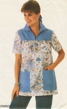 Vintage Misses Retro 80s Scrubs Front Zipper Smock Top Sew Pattern 10-14 - £7.98 GBP