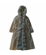 Vtg Bonders Women&#39;s Brown Faux Fur, Lined Belt Winter Coat Hood USA, Sz ... - £35.55 GBP