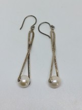 Israel Sterling Silver 925 Pearl Earrings - £23.50 GBP