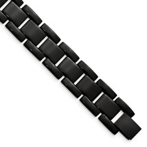 Chisel Stainless Steel Polished Black IP-plated 8.25 inch Link Bracelet ... - $62.42