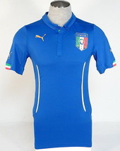 Puma FIGC Italia National Football Team Slim Fit Blue Home Shirt Jersey ... - £177.77 GBP