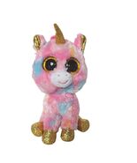 Ty Beanie Boos Fantasia Pink Unicorn Plush Sparkly Gold Stuffed Animal 2... - €12,69 EUR