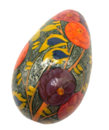 Handpainted Vintage Egg Asian Russian Style Floral Unique Pansies Easter - $29.63