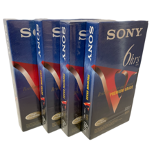  Sony Premium Grade 6 Hour T-120 Video Cassette Tapes VHS Blank Lot Of 4 New - £13.01 GBP