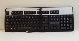 Genuine HP Wired USB Keyboard Silver/Black | SK-2885 - £18.66 GBP