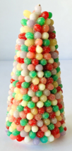 Jelly Bean Style Wax Christmas Tree Candle 8&quot; Tall Colorful Holiday Decor b - £26.61 GBP