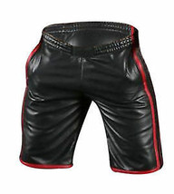 Men&#39;s Lamb Leather Basketball Shorts Real Leather Sports Shorts Biker Summer - £70.22 GBP