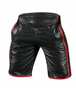 Men&#39;s Lamb Leather Basketball Shorts Real Leather Sports Shorts Biker Su... - $147.07 CAD