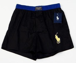 Ralph Lauren Black Cotton Boxer Underwear Big Yellow Pony Men&#39;s NWT - $26.99