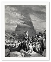 Gustave Dore The Confusion of Tongues 11x15.5&quot; Vintage 1953 Lithograph Art Print - £15.78 GBP