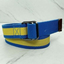 Urban Outfitters Blue and Yellow Striped Web Belt Size Small S Medium M - £13.65 GBP