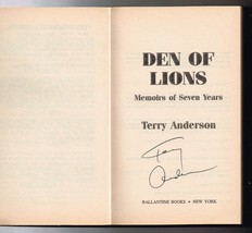 Den of Lions by Terry Anderson Signed Autographed PB Book Hezbollah Lebanon - £58.24 GBP