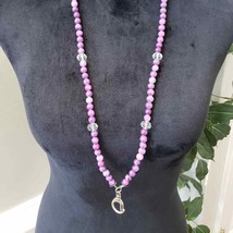 Womens Fashion Purple Round Pearl Glass Beaded Pendant Necklace Jewelery - $27.00