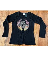 Harley-Davidson Womens Embellished 1903 Knit w/ Lace Panels Long Sleeve ... - $12.59